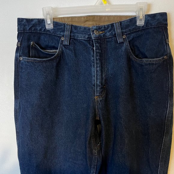 Duluth Trading Blue Jeans Mens Size 34 x 30 Work Heavy Relaxed Dark Wash 3237-76 - Picture 2 of 11